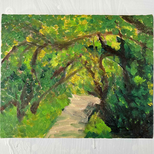 絵画 『 Aphrodite』空 油彩・原画・丸形アートパネル 直径25cm