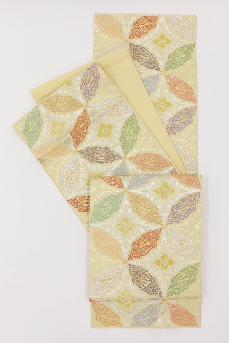 銀座【L-7740】袋帯 黄色系 鳥襷文 - 銀座きもの青木｜長く大切に着