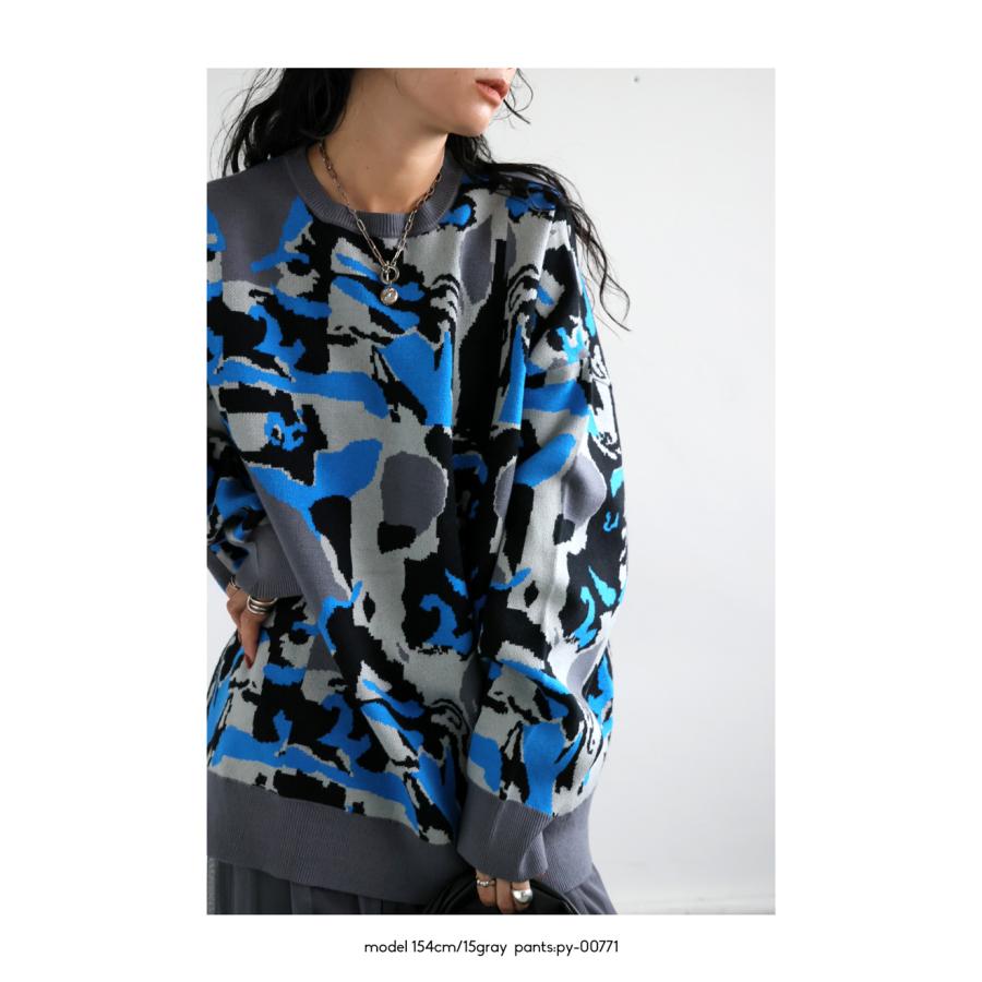 antiqua（アンティカ） 迷彩柄ニット ニット レディース トップス 長袖