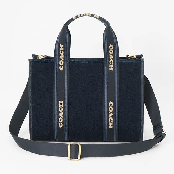 COACH（コーチ） ショルダーバッグ スミス 2way トートバッグ ネイビー