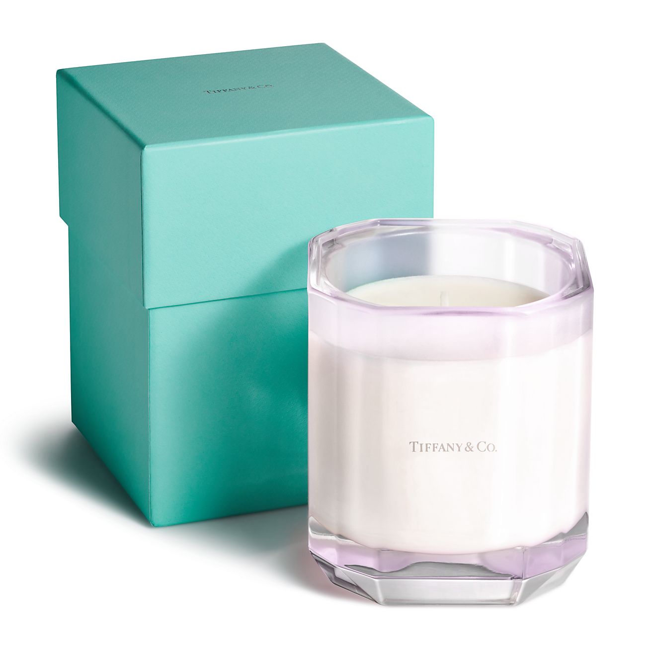 Tiffany Facets About Love Candle in Kunzite-coloured Glass
