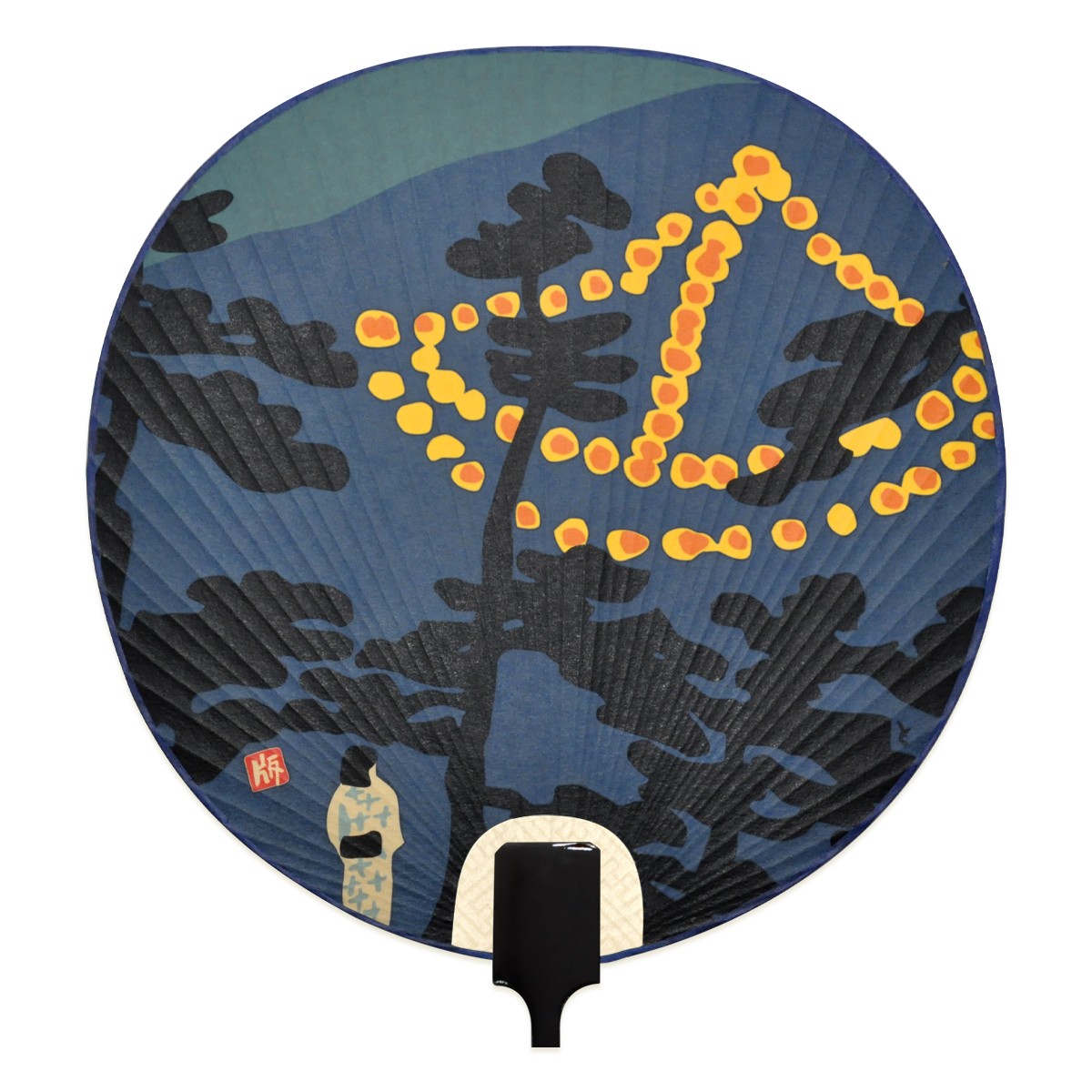 うちわ『KG08-0505N 徳力版画 団扇 丸型 五山送り火 船形』｜【公式