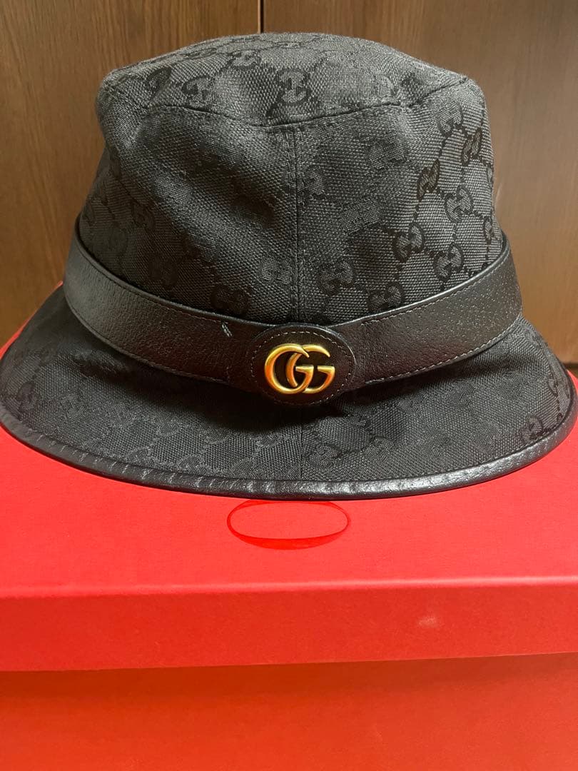 GUCCI GGパターン バケットハット XL 中古・古着通販】GUCCI (グッチ) GGキャンバス シェリーライン