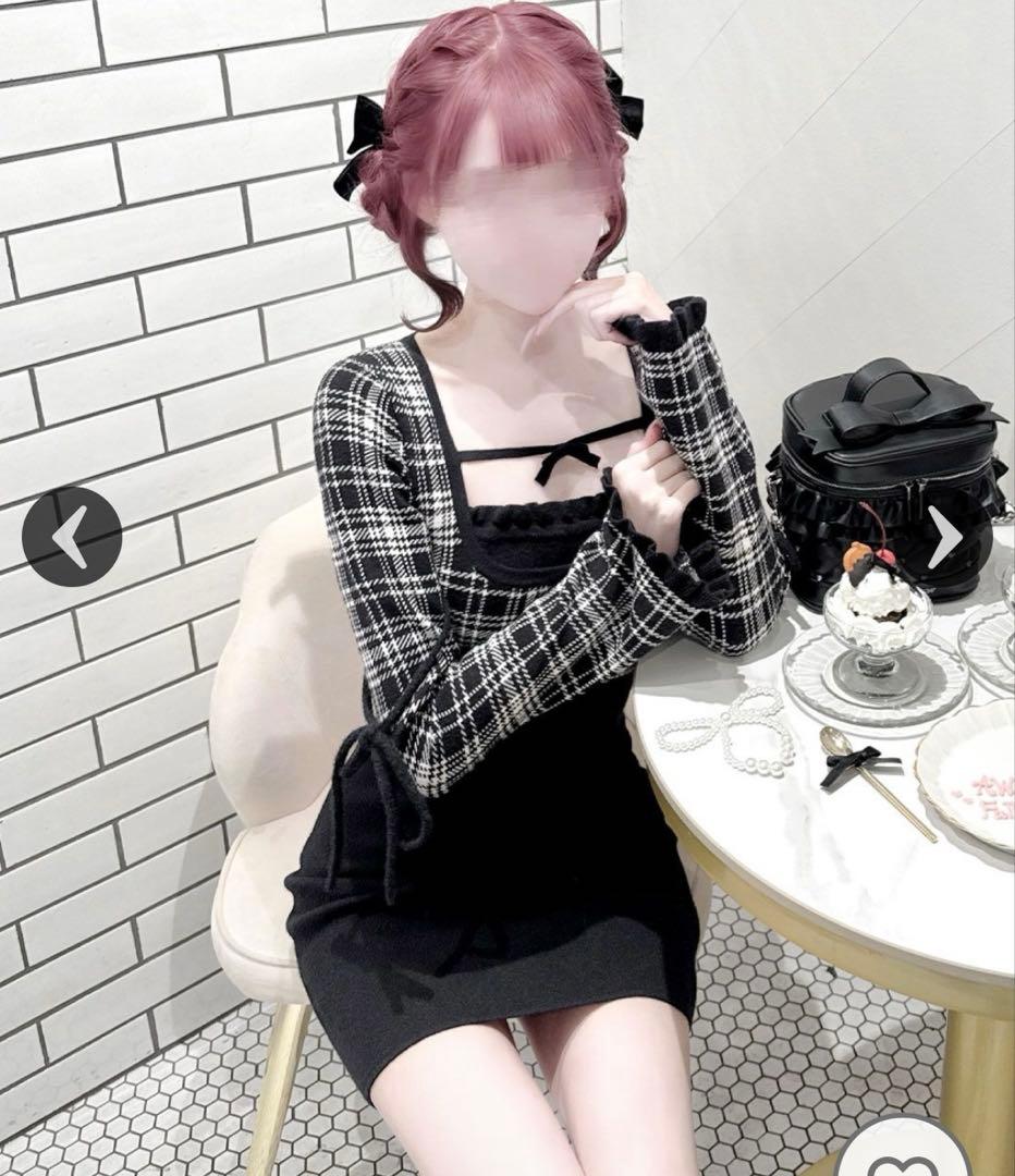 ハニーミュウ チェックリボンドッキングワンピース F 新品タグ付き】honey mewチェックリボンドッキングワンピース