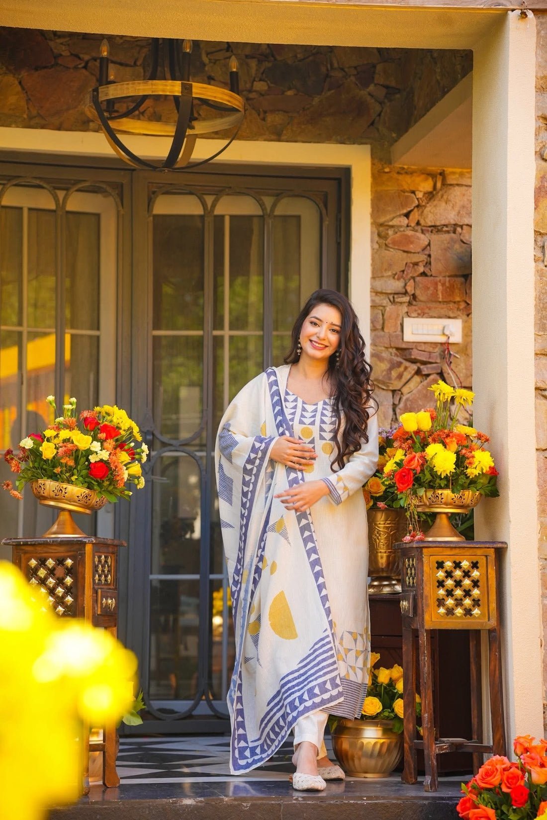 β¨ MV-659 Premium Printed Muslin Kurta Set with Dupatta πΈπ | Elegant Ethnic Wear π¦ - Image 2