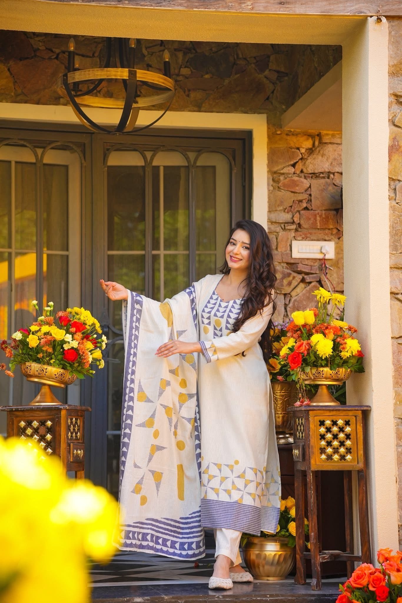 β¨ MV-659 Premium Printed Muslin Kurta Set with Dupatta πΈπ | Elegant Ethnic Wear π¦ - Image 5