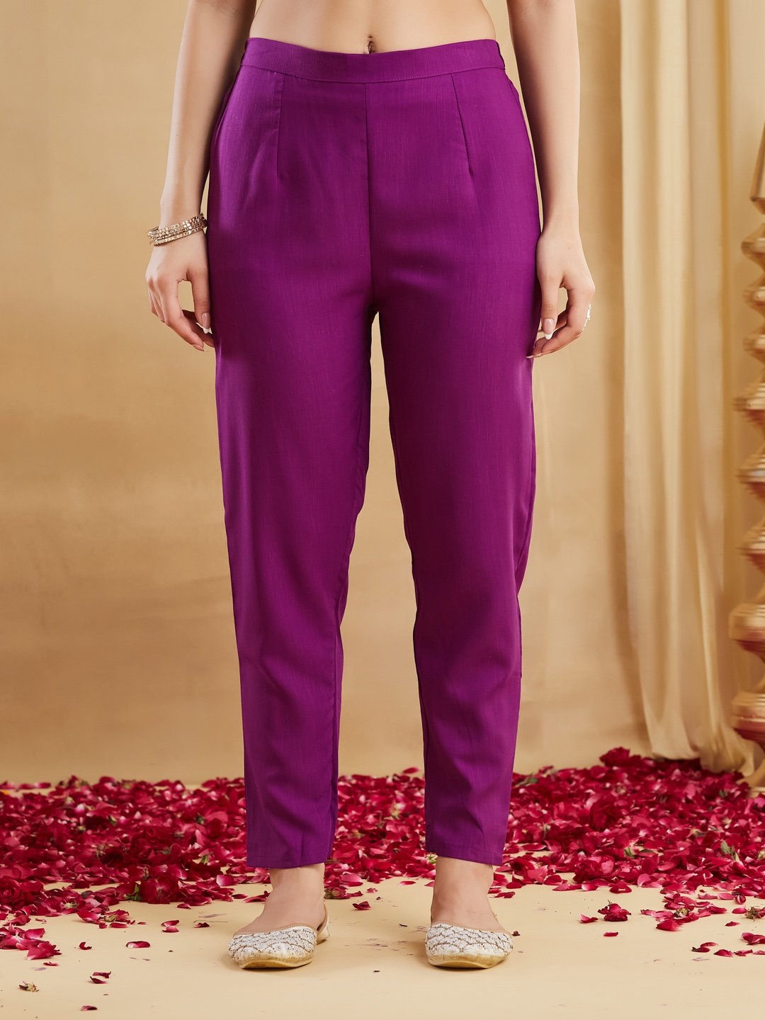 πβ¨ Royal Purple Embroidered Viscose Rayon Suit Set with Chanderi Jacquard Dupatta | MV-662 β¨π - Image 7