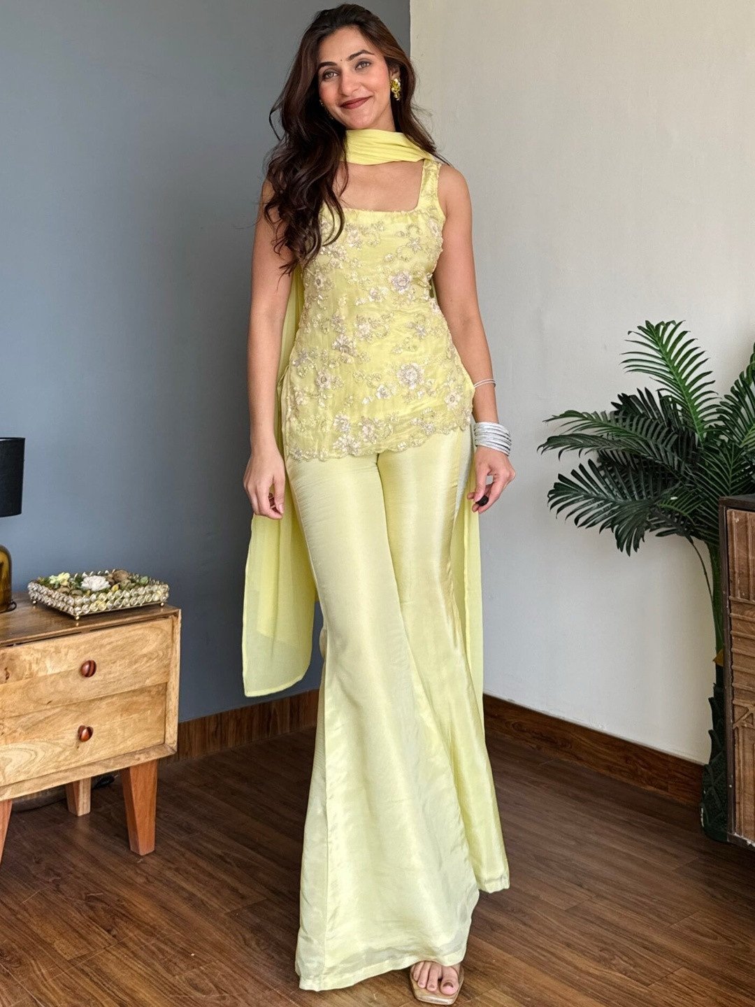 🌼✨ Embroidered Lemon Glow Sharara Set | MV-670✨🌼 - Image 2