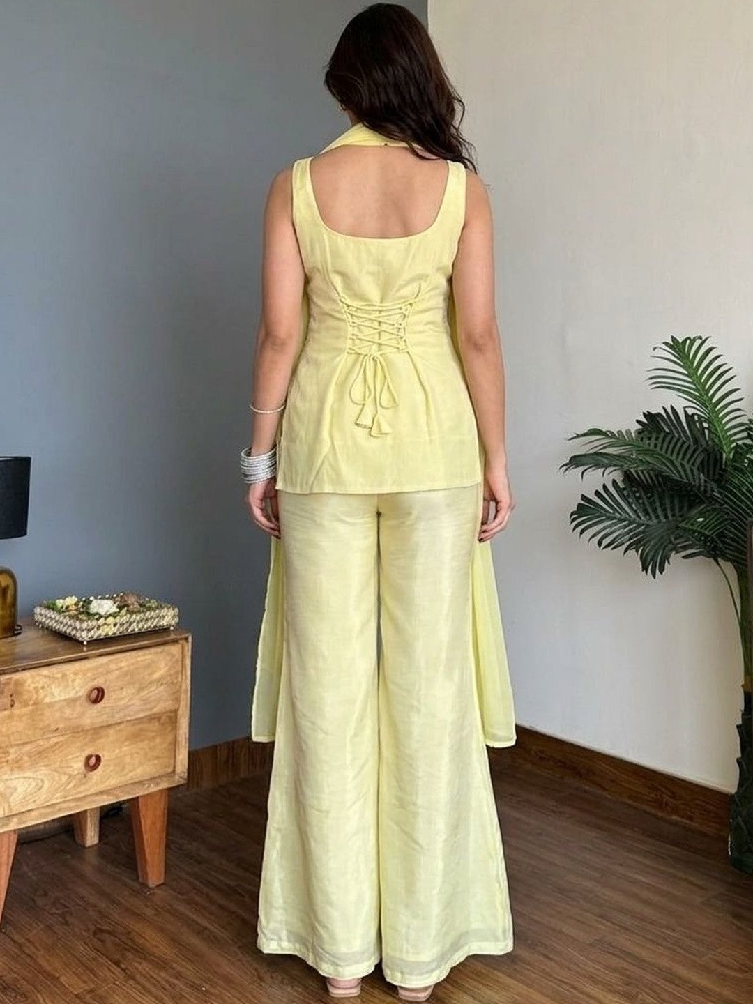 🌼✨ Embroidered Lemon Glow Sharara Set | MV-670✨🌼 - Image 3